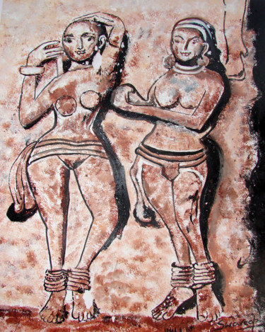 Schilderij getiteld "INDIAN HERITAGE-2" door Anandswaroop Manchiraju, Origineel Kunstwerk, Acryl