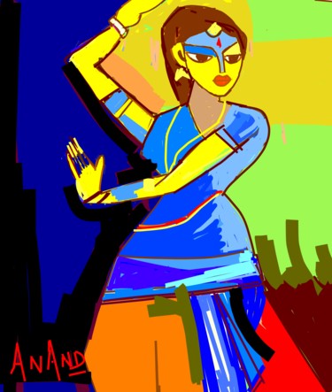 Digital Arts titled "Clasical-dancer-2" by Anandswaroop Manchiraju, Original Artwork, Digital Painting