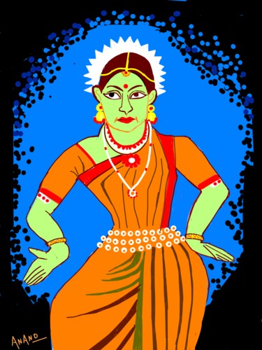 Digital Arts titled "Clasical-dancer-3," by Anandswaroop Manchiraju, Original Artwork, Digital Painting