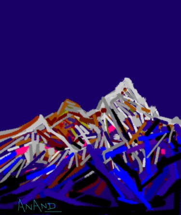 Arte digitale intitolato "MOUNT EVEREST,DIGIT…" da Anandswaroop Manchiraju, Opera d'arte originale, Pittura digitale