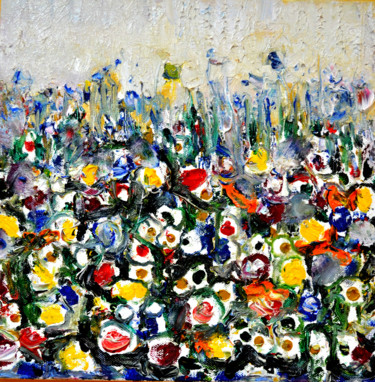 Malarstwo zatytułowany „FLOWERS AND FLOWERS…” autorstwa Anandswaroop Manchiraju, Oryginalna praca, Olej