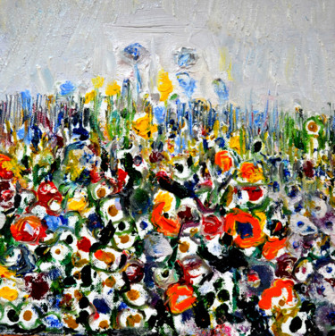 Peinture intitulée "FLOWERS AND FLOWERS…" par Anandswaroop Manchiraju, Œuvre d'art originale, Huile