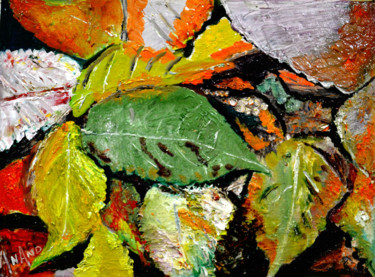 Malerei mit dem Titel "LEAVES LEAVES AND L…" von Anandswaroop Manchiraju, Original-Kunstwerk, Acryl