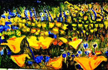 Painting titled "VALLEY OF FLOWERS-2" by Anandswaroop Manchiraju, Original Artwork, Oil