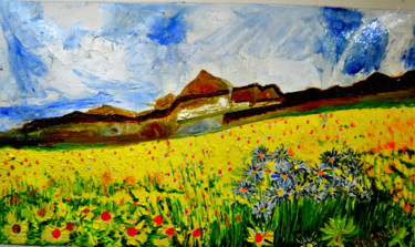 Painting titled "VALLEY OF FLOWERS-6" by Anandswaroop Manchiraju, Original Artwork, Oil
