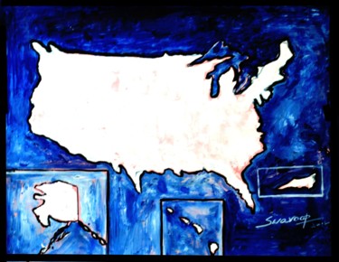 Schilderij getiteld "UNITED STATES OF AM…" door Anandswaroop Manchiraju, Origineel Kunstwerk, Acryl