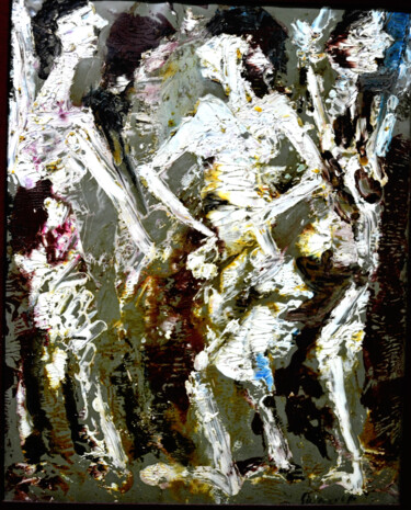 Painting titled "DANCE DANCE AND DAN…" by Anandswaroop Manchiraju, Original Artwork, Oil