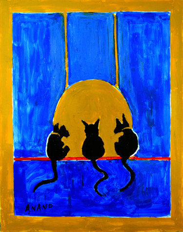 Malerei mit dem Titel "COMPOSITION" von Anandswaroop Manchiraju, Original-Kunstwerk, Acryl