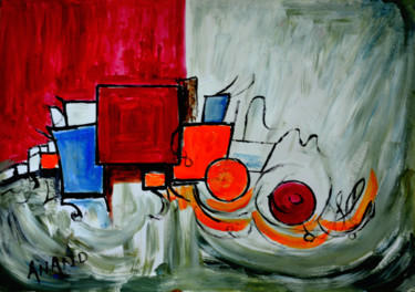 Painting titled "COMPOSITION-3" by Anandswaroop Manchiraju, Original Artwork, Acrylic