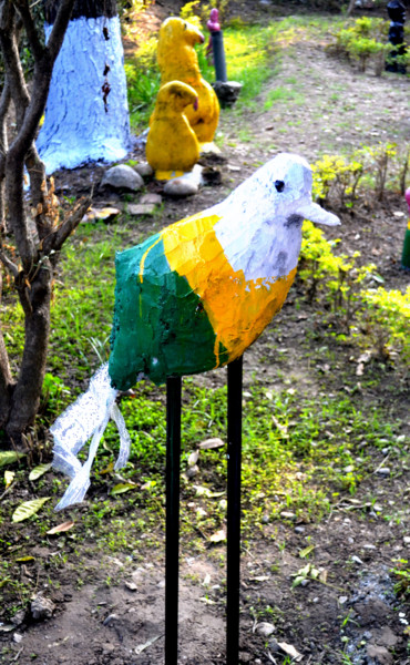 Sculpture titled "SINGING BIRD" by Anandswaroop Manchiraju, Original Artwork, Stone