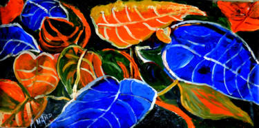 Painting titled "COLOR LEAVES ABSTRA…" by Anandswaroop Manchiraju, Original Artwork, Acrylic