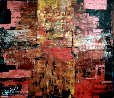 Painting titled "RED ABSTRACT" by Anandswaroop Manchiraju, Original Artwork, Acrylic