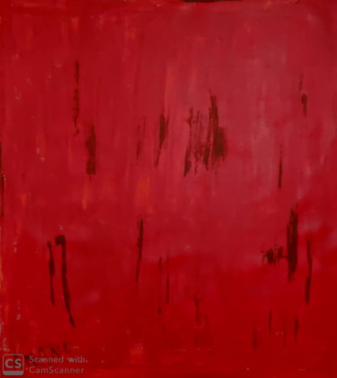 Painting titled "ABSTRACTION IN RED" by Anandswaroop Manchiraju, Original Artwork, Acrylic