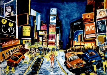 Painting titled "A FAMOUS CITY OF JOY" by Anandswaroop Manchiraju, Original Artwork, Acrylic