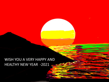 「HAPPPY NEW YEAR」というタイトルのデジタルアーツ Anandswaroop Manchirajuによって, オリジナルのアートワーク, デジタル絵画