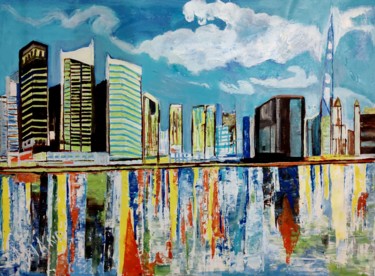 Schilderij getiteld "SPECTACULAR CITY" door Anandswaroop Manchiraju, Origineel Kunstwerk, Acryl