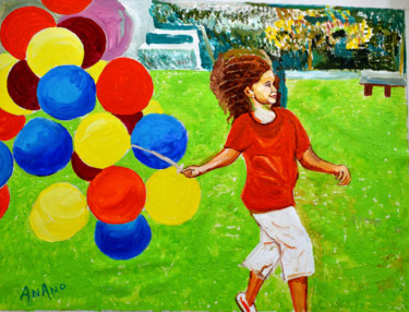 Painting titled "PARK AND PLAY" by Anandswaroop Manchiraju, Original Artwork, Acrylic