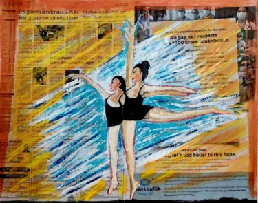 Malerei mit dem Titel "BALLET-8" von Anandswaroop Manchiraju, Original-Kunstwerk, Acryl