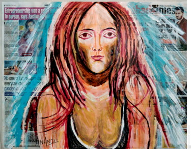 Painting titled "FEMALE BEAUTY" by Anandswaroop Manchiraju, Original Artwork, Acrylic