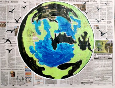 Картина под названием "COLORFUL WORLD-3" - Anandswaroop Manchiraju, Подлинное произведение искусства, Мел