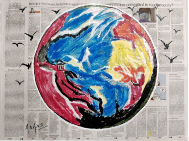 Malerei mit dem Titel "COLORFUL WORLD-4" von Anandswaroop Manchiraju, Original-Kunstwerk, Acryl