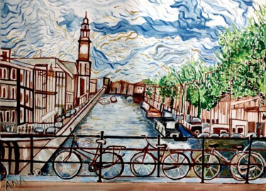 Painting titled "A BEAUTY OF AMSTERD…" by Anandswaroop Manchiraju, Original Artwork, Acrylic
