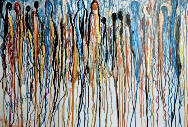 Peinture intitulée "IN RAIN" par Anandswaroop Manchiraju, Œuvre d'art originale, Acrylique