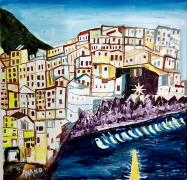 Malerei mit dem Titel "MANAROLA" von Anandswaroop Manchiraju, Original-Kunstwerk, Acryl