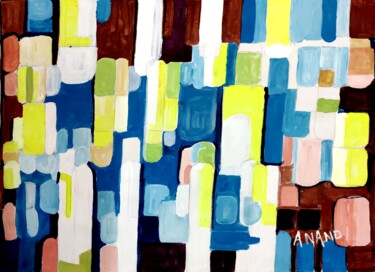 Painting titled "CITYLIGHTS BY NIGHT" by Anandswaroop Manchiraju, Original Artwork, Acrylic