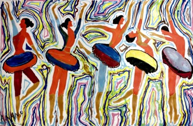 Painting titled "EXPRESSION OF JOY-7" by Anandswaroop Manchiraju, Original Artwork, Acrylic
