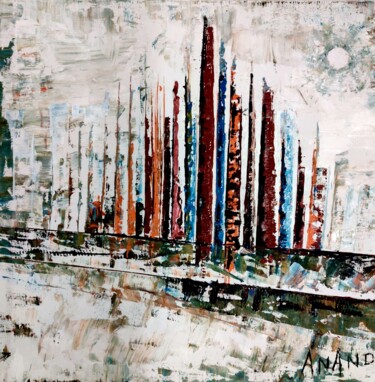 Pintura intitulada "CITY ABSTRACTION-7" por Anandswaroop Manchiraju, Obras de arte originais, Acrílico