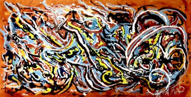 Painting titled "ABSTRACT ACTION PAI…" by Anandswaroop Manchiraju, Original Artwork, Acrylic