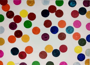 Peinture intitulée "DOTS DOTS AND DOTS-3" par Anandswaroop Manchiraju, Œuvre d'art originale, Acrylique