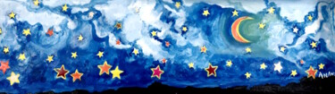 Schilderij getiteld "MOON AND STARS-2" door Anandswaroop Manchiraju, Origineel Kunstwerk, Acryl