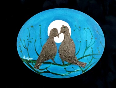 绘画 标题为“BIRDS IN LOVE” 由Anandswaroop Manchiraju, 原创艺术品, 丙烯