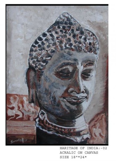 Peinture intitulée "Indian heritage POR…" par Anandswaroop Manchiraju, Œuvre d'art originale, Acrylique