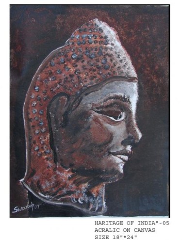 Painting titled "Indian heritage of…" by Anandswaroop Manchiraju, Original Artwork, Acrylic