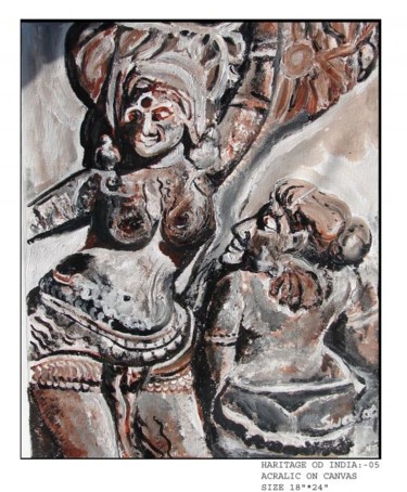 Schilderij getiteld "Indian heritage of…" door Anandswaroop Manchiraju, Origineel Kunstwerk, Acryl