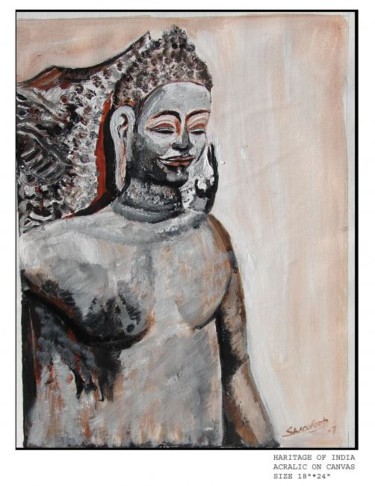 Картина под названием "three quarter view…" - Anandswaroop Manchiraju, Подлинное произведение искусства, Акрил