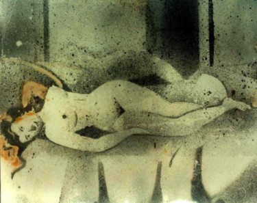 Картина под названием "Erotic mood 1" - Anandswaroop Manchiraju, Подлинное произведение искусства, Рисунок распылителем крас…