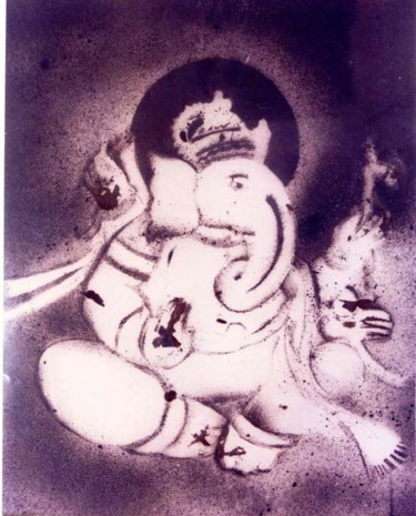 Painting titled "ganesha 4" by Anandswaroop Manchiraju, Original Artwork, Other