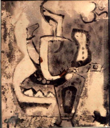 Pintura intitulada "Abstract ganesha" por Anandswaroop Manchiraju, Obras de arte originais, Outro