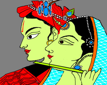 Digital Arts titled "radha-krishna-4.png" by Anandswaroop Manchiraju, Original Artwork, Digital Painting
