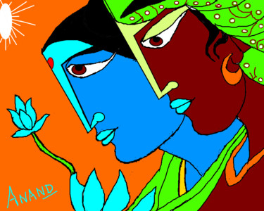 Digital Arts titled "radha-krishna-5.png" by Anandswaroop Manchiraju, Original Artwork, Digital Painting
