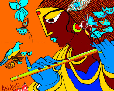 Digital Arts titled "radha-krishna-6.png" by Anandswaroop Manchiraju, Original Artwork, Digital Painting