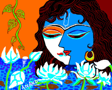 Digital Arts titled "radha-krishna-8.png" by Anandswaroop Manchiraju, Original Artwork, Digital Painting