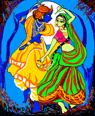 Digital Arts titled "radha-krishna-12.png" by Anandswaroop Manchiraju, Original Artwork, Digital Painting