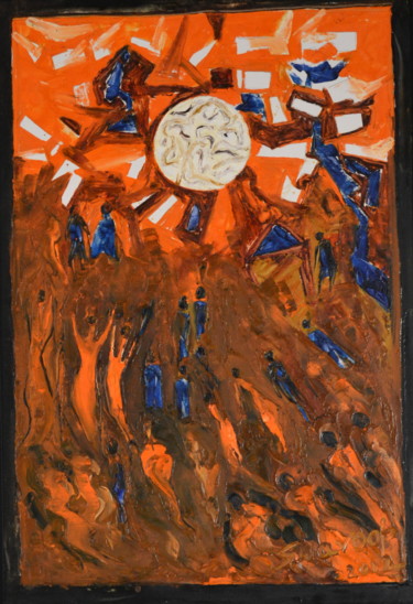 Peinture intitulée "TAMASOMA JOTHIRGAMYA" par Anandswaroop Manchiraju, Œuvre d'art originale, Huile