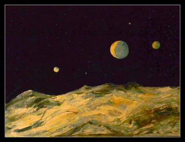 Malerei mit dem Titel "SPACE ABSTRACTION-1" von Anandswaroop Manchiraju, Original-Kunstwerk, Öl