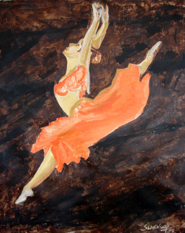 Peinture intitulée "U.S. BALLET DANCE-6" par Anandswaroop Manchiraju, Œuvre d'art originale, Huile